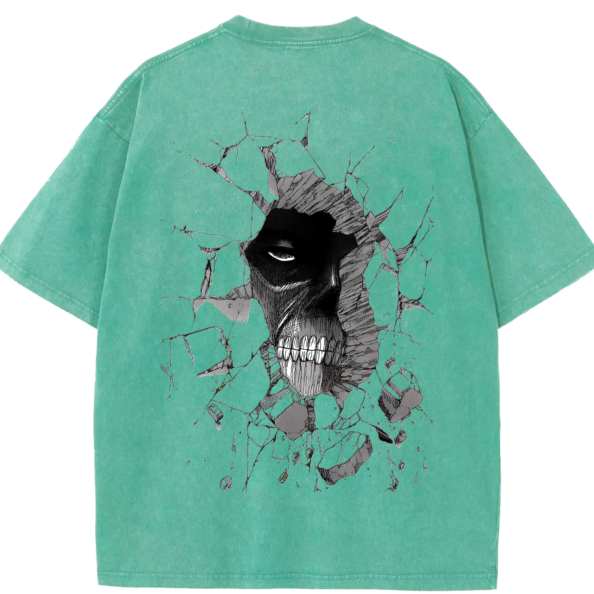 （画像用） 進撃の巨人 Attack on Titan 綿100% ヴィンテージ風 半袖Tシャツ（背面プリント）